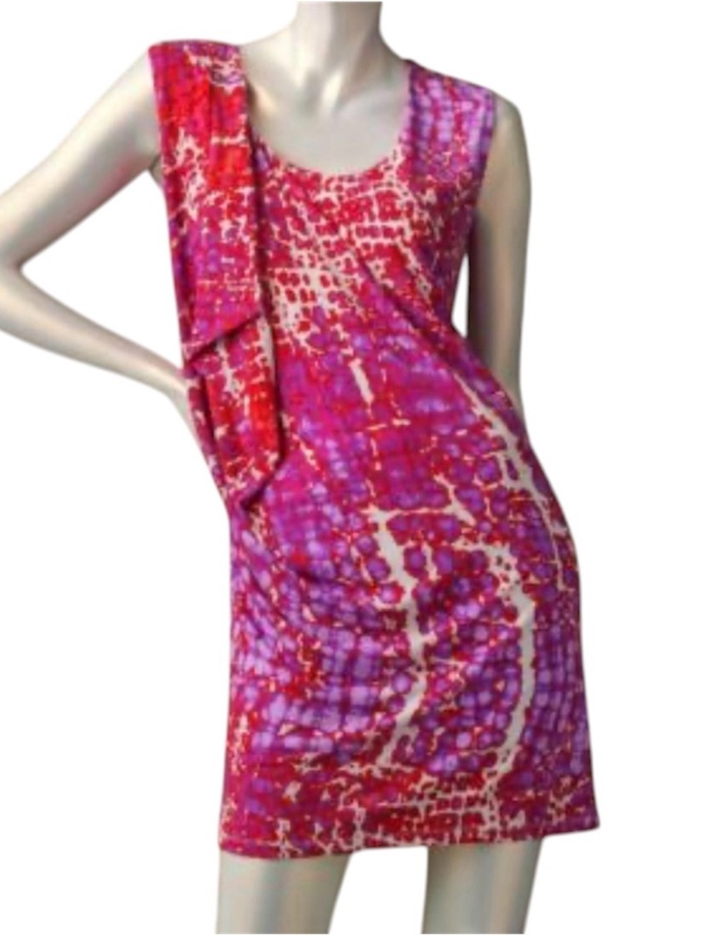 Jennifer Lopez Women’s Sz S Alligator Print Red Purple Vibrant Dress
